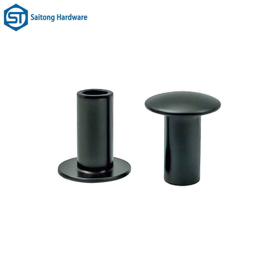 Customized Round Head Semi Hollow Iron Plated Black Zinc Rivets for Industrial Cabinets, Equipment, Etc