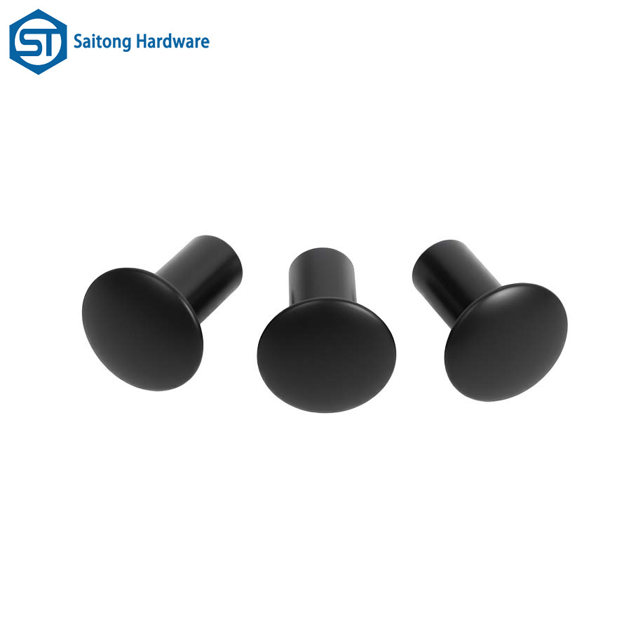 Customized Round Head Semi Hollow Iron Plated Black Zinc Rivets for Industrial Cabinets, Equipment, Etc
