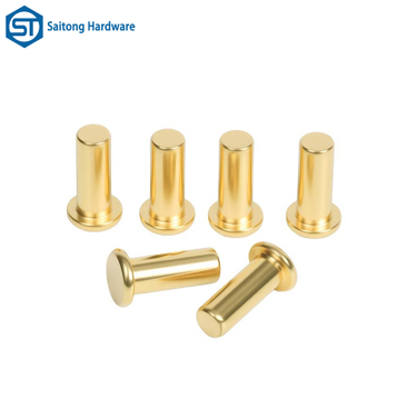 Chinese Fastener Manufacturer Customized Flat Head Solid Brass Rivets for Electronic Instrument Sensors, Etc