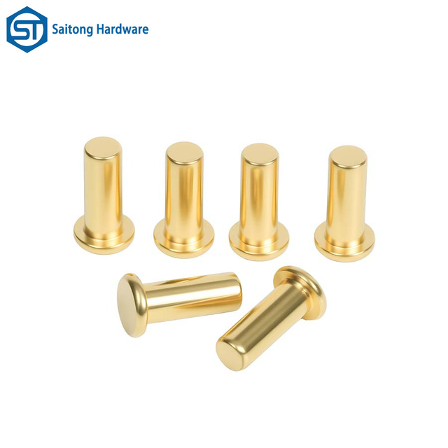 Chinese Fastener Manufacturer Customized Flat Head Solid Brass Rivets for Electronic Instrument Sensors, Etc