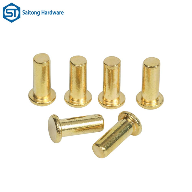 Chinese Fastener Manufacturer Customized Flat Head Solid Brass Rivets for Electronic Instrument Sensors, Etc