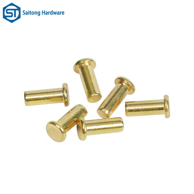 Chinese Fastener Manufacturer Customized Flat Head Solid Brass Rivets for Electronic Instrument Sensors, Etc